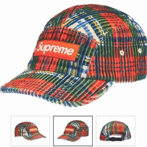 Supreme Corduroy Plaid Camp Hat